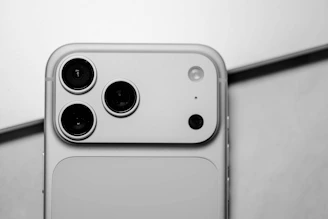 Close-up of a modern smartphone camera module