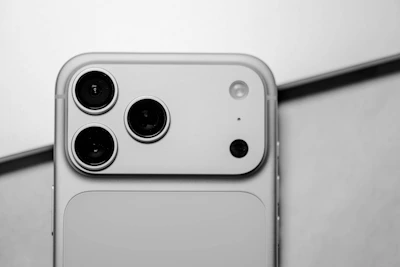 Close-up of a modern smartphone camera module