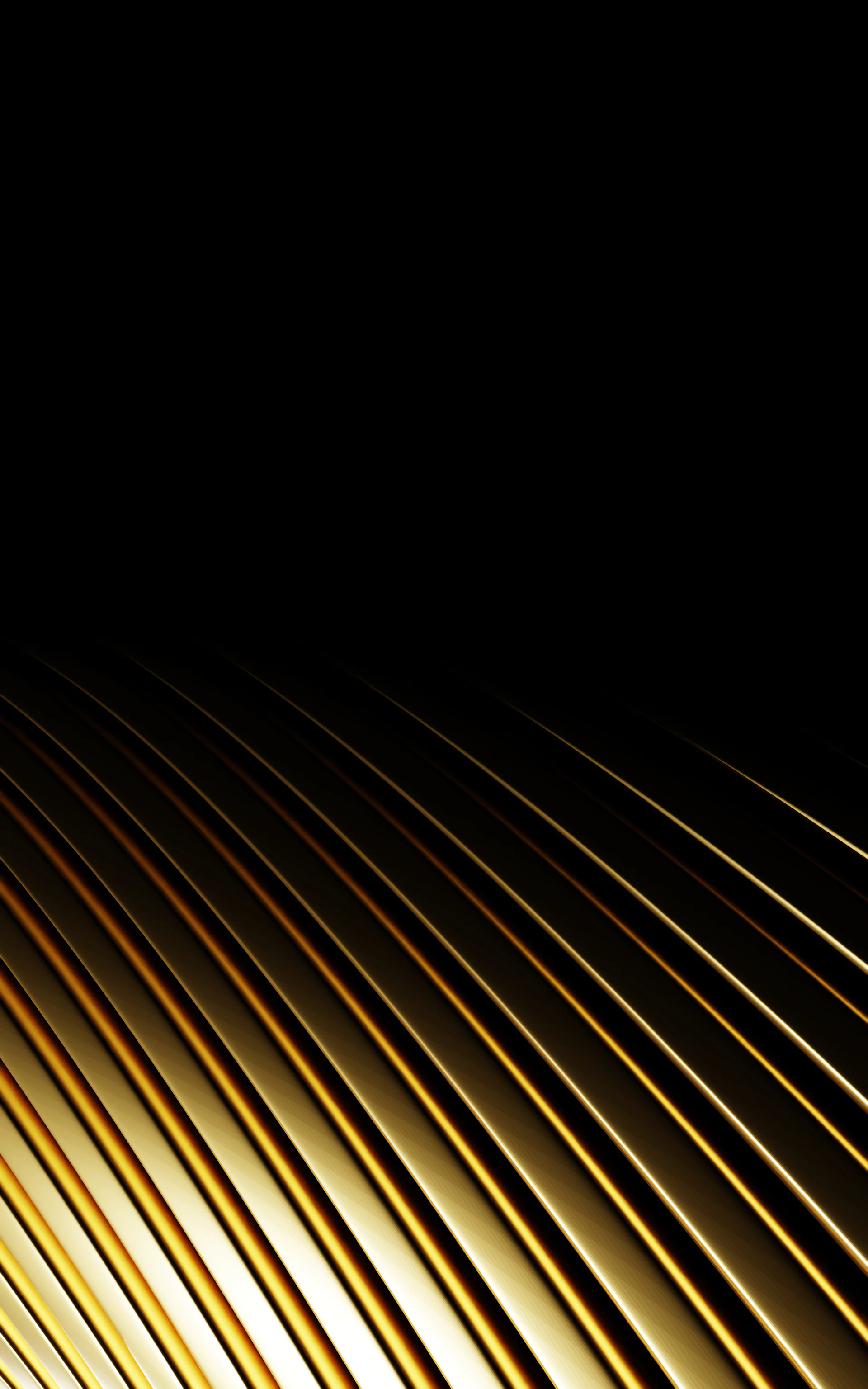 Golden metallic lines against a black background
