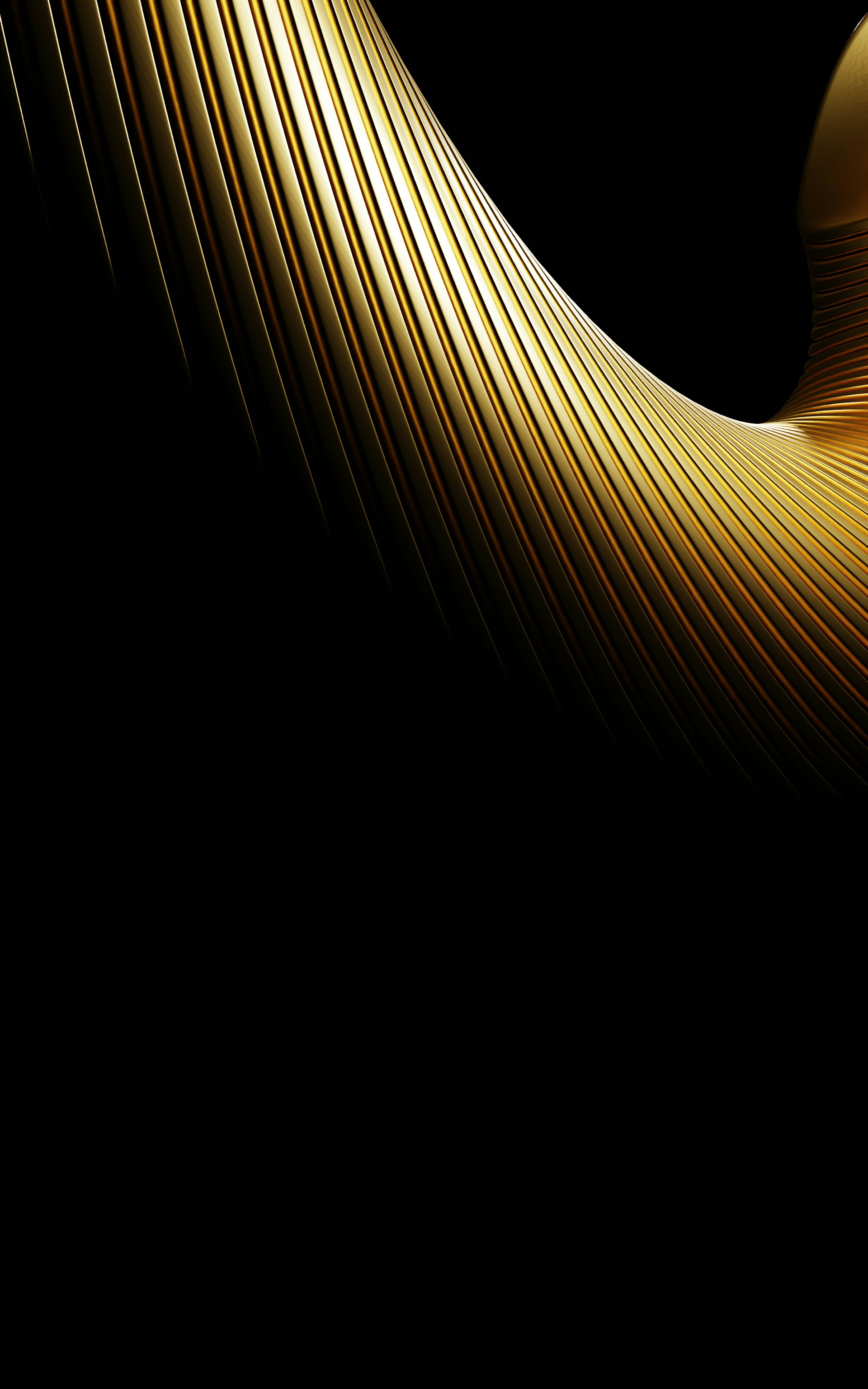 Abstract golden spiral against black background