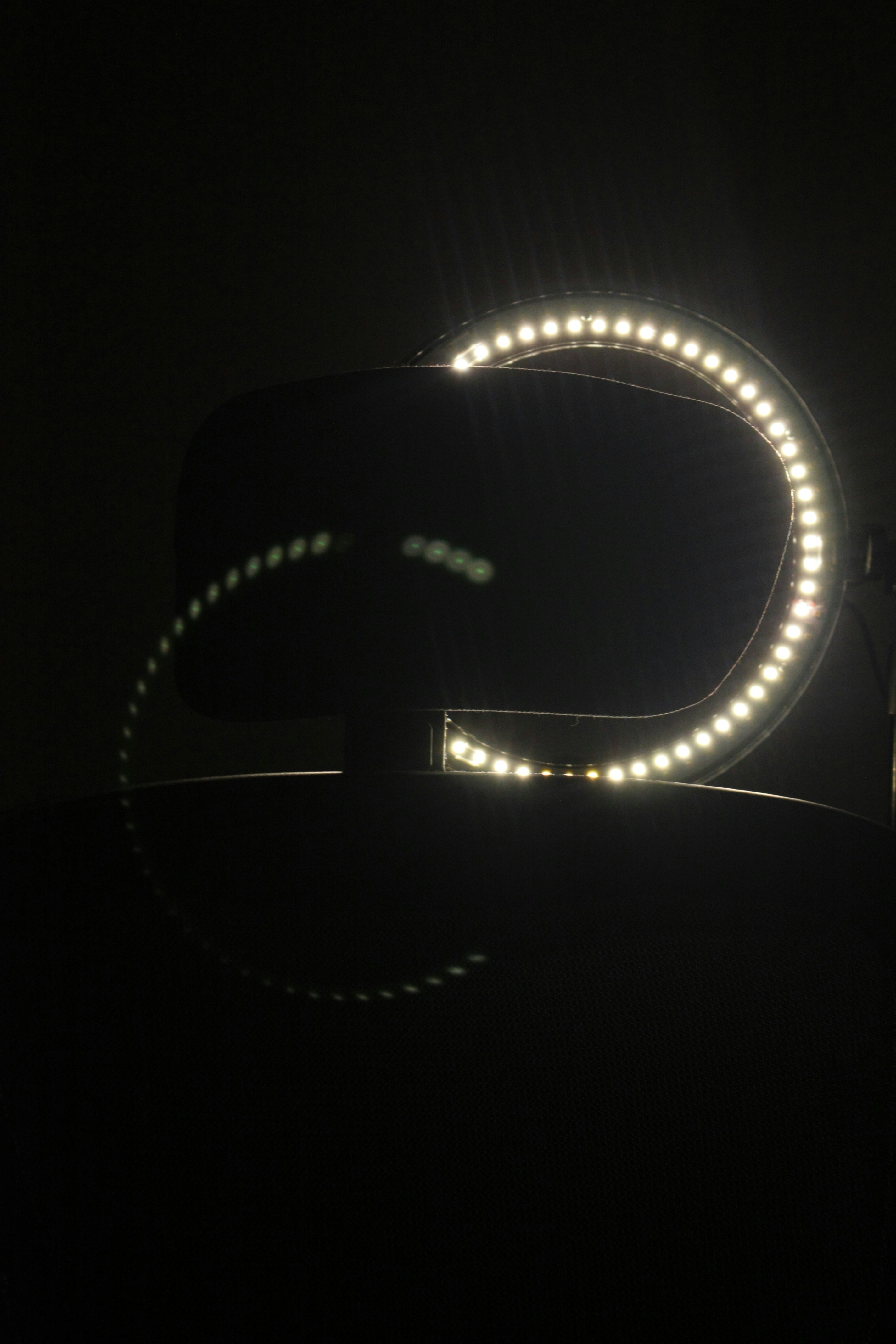 Ring light with a dark background