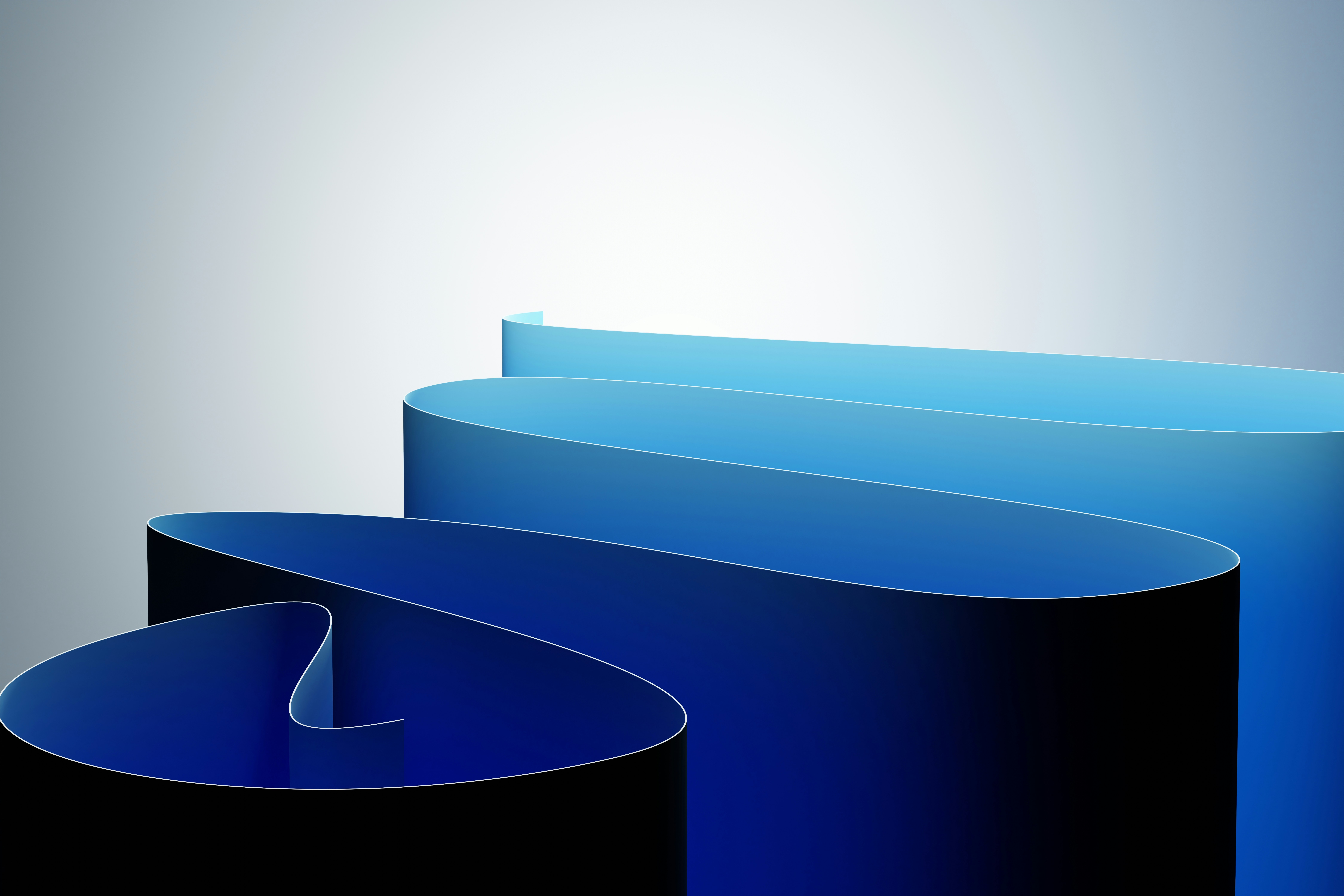 Blue flowing ribbons