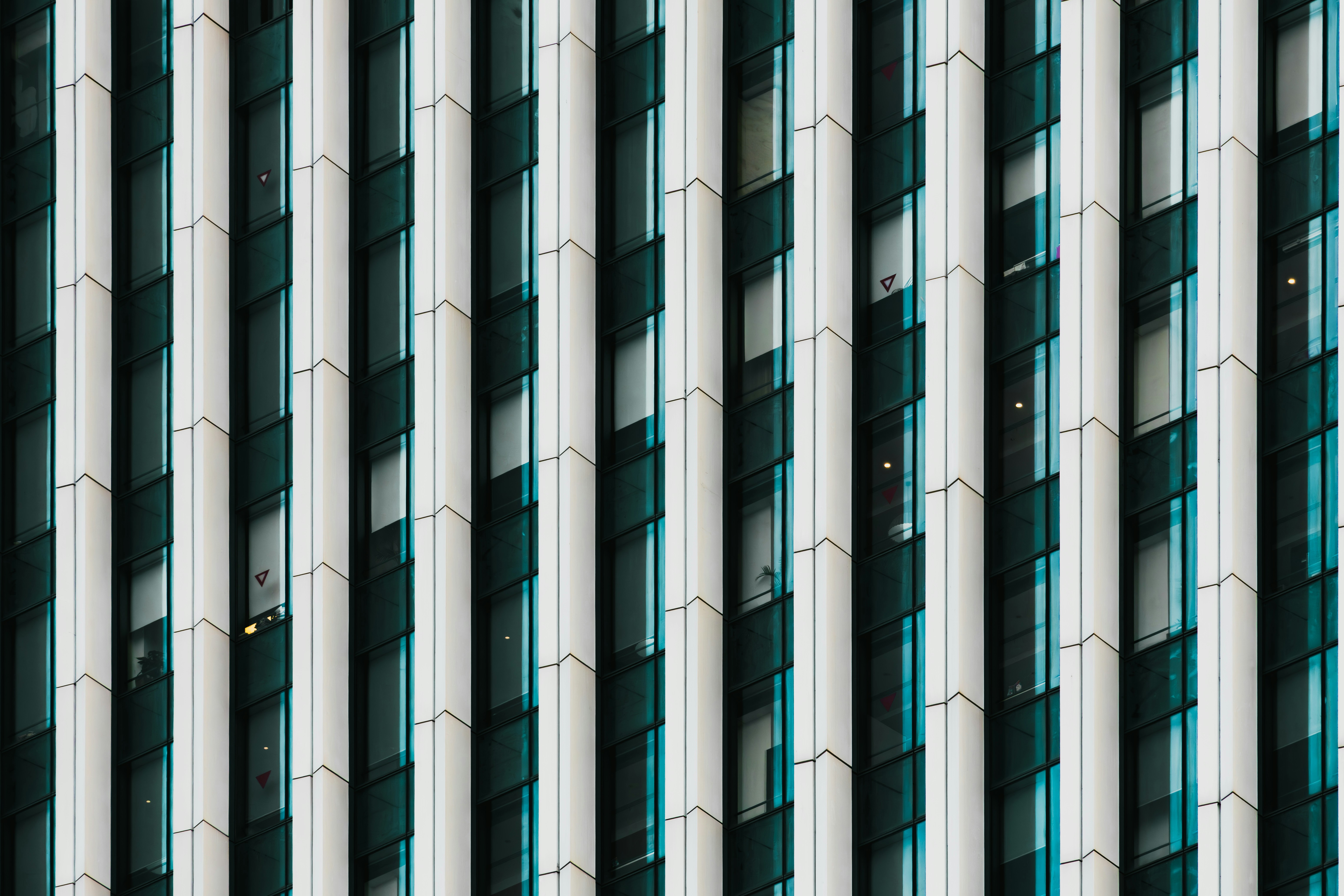 Modern building facade with repeating vertical lines