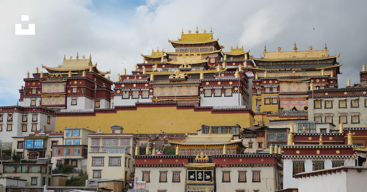 Monastic Complex Monastery Golden roofed monastery complex on a hillside photo – Free Architecture ...