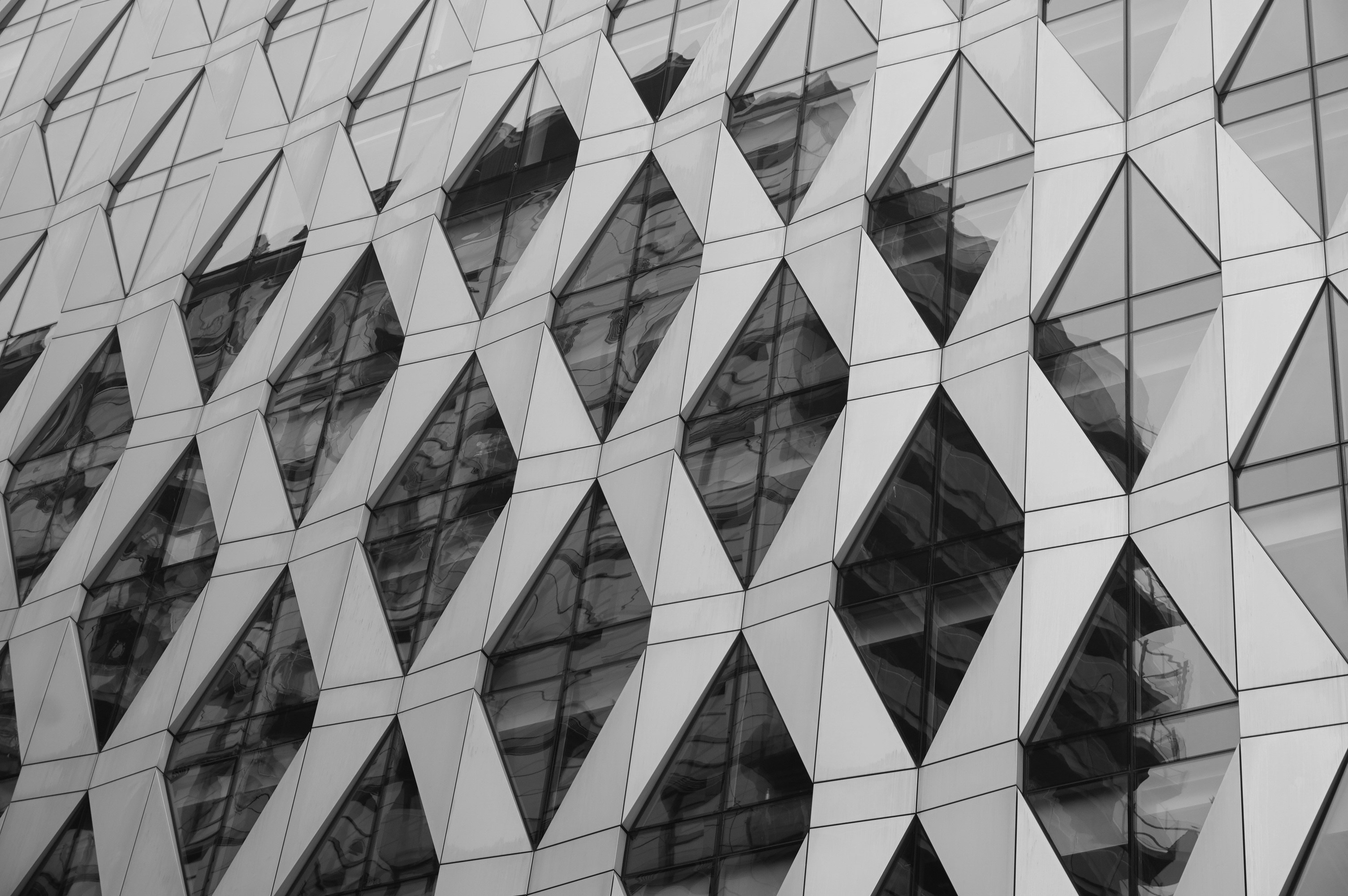 Geometric pattern on a modern building facade