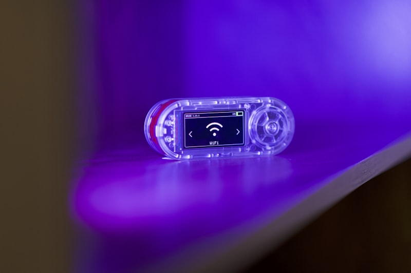 Transparent device with wifi symbol on screen, pentesting hardware