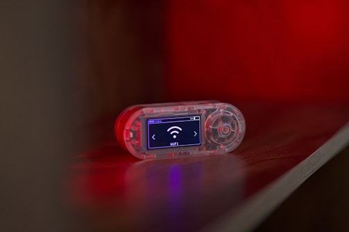 Transparent device with wifi signal on screen