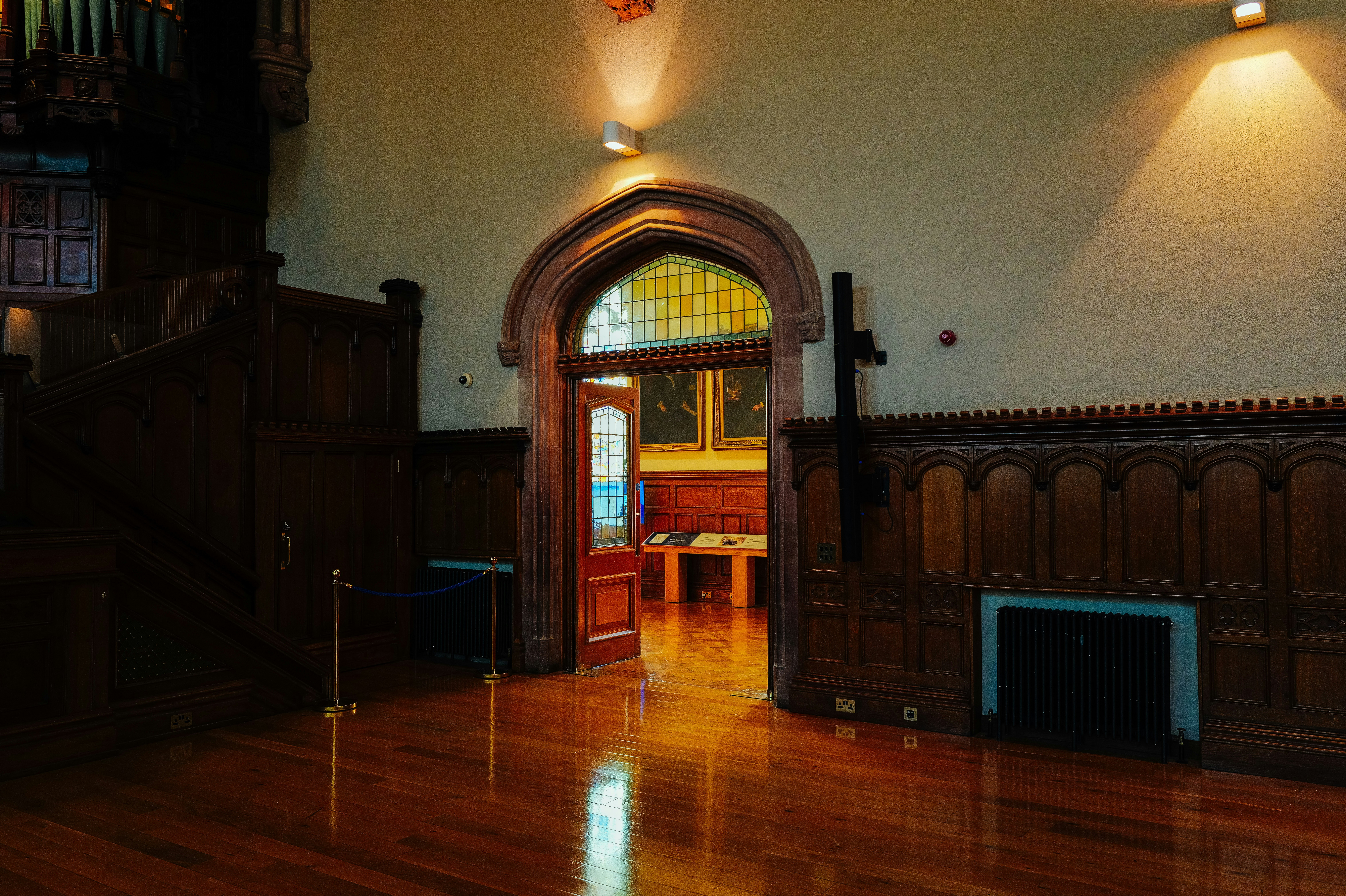 Historic interior wooden staircase