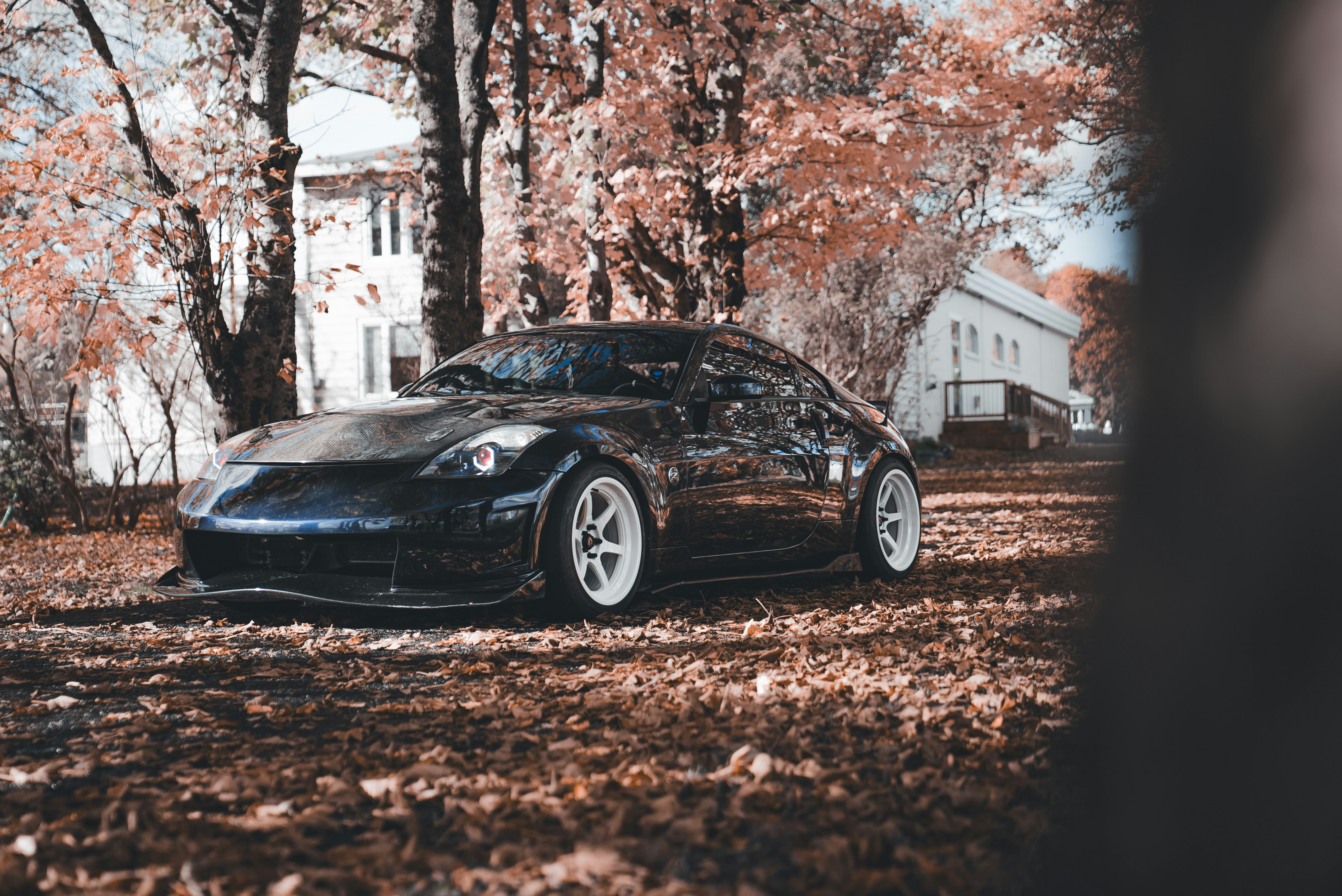 Dark sports car parked in autumn foliage photo – Free Sports car Image on  Unsplash, image size:3000x2004