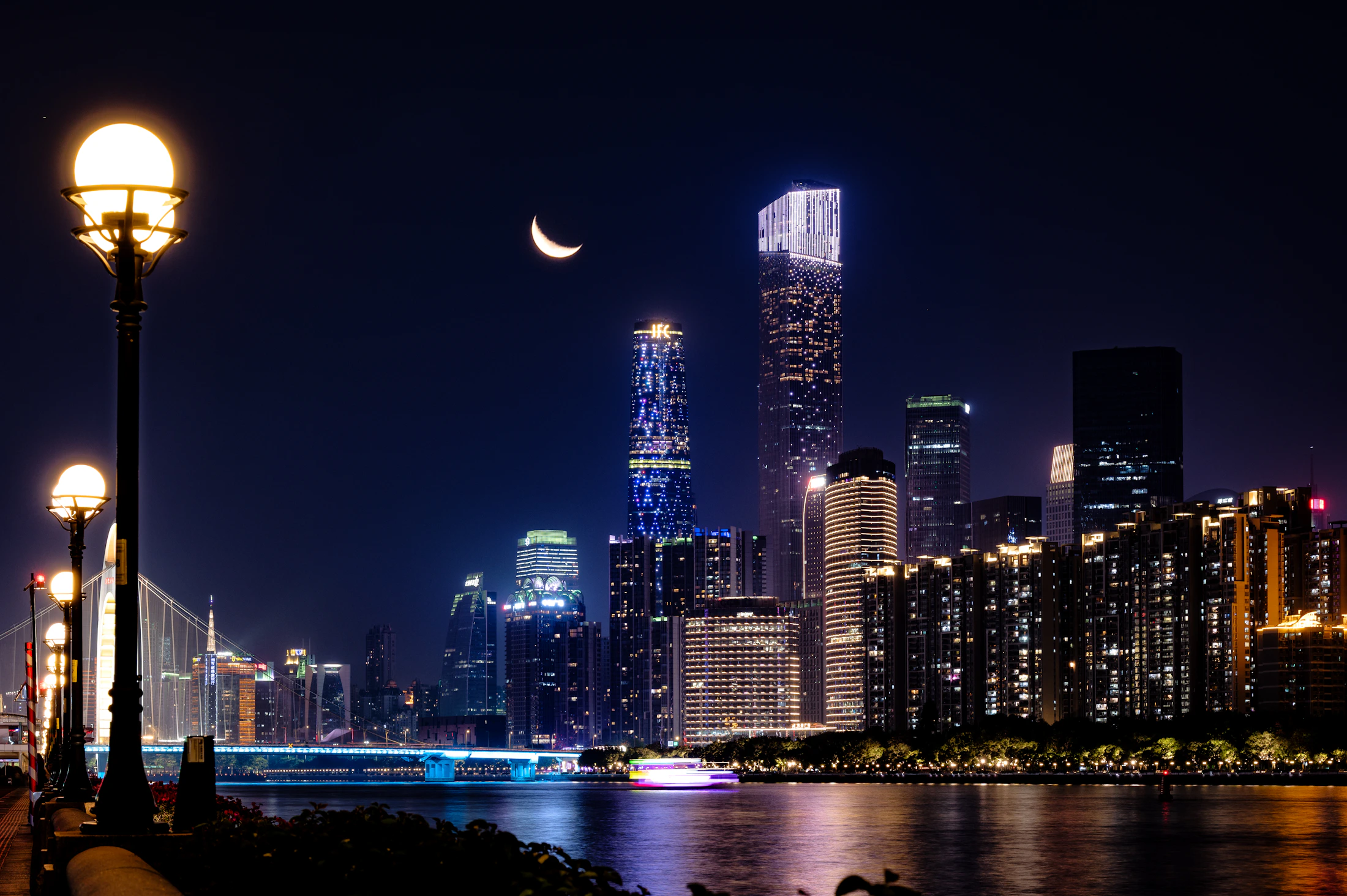 Guangzhou skyline at dusk, shown as visual context