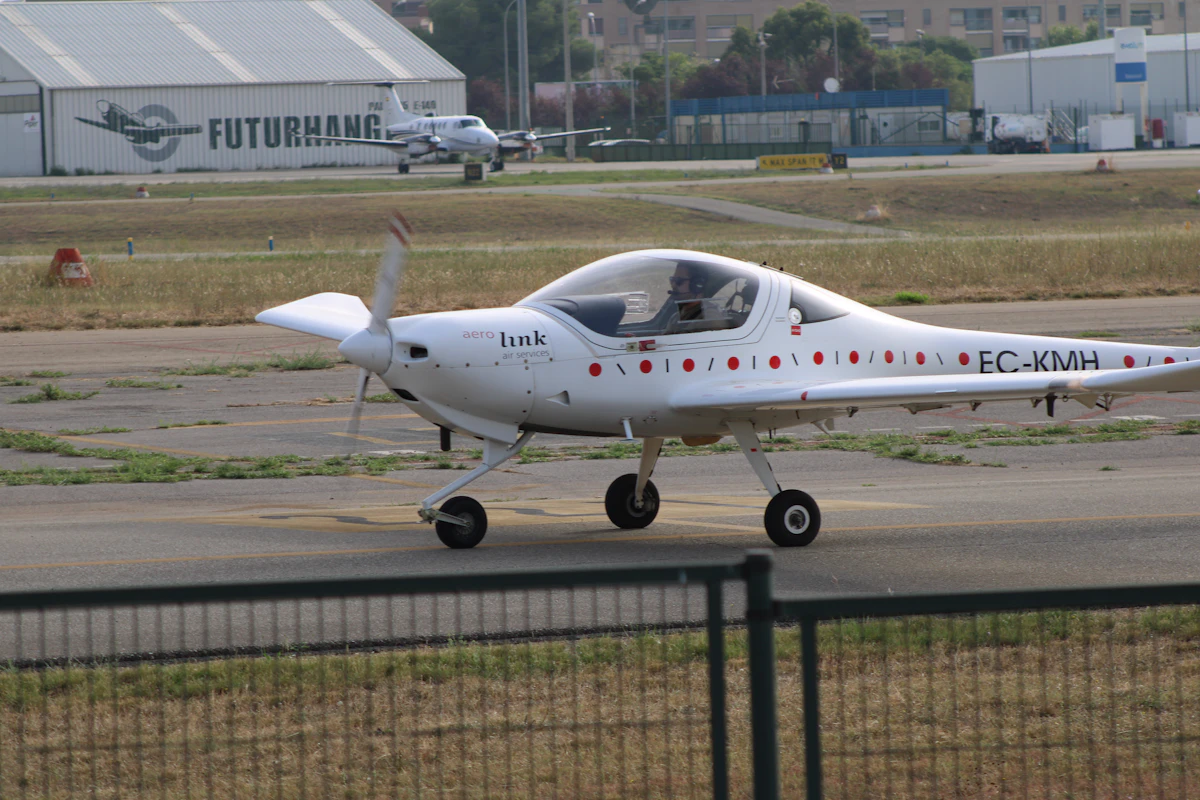 Small aircraft parked on an airfield