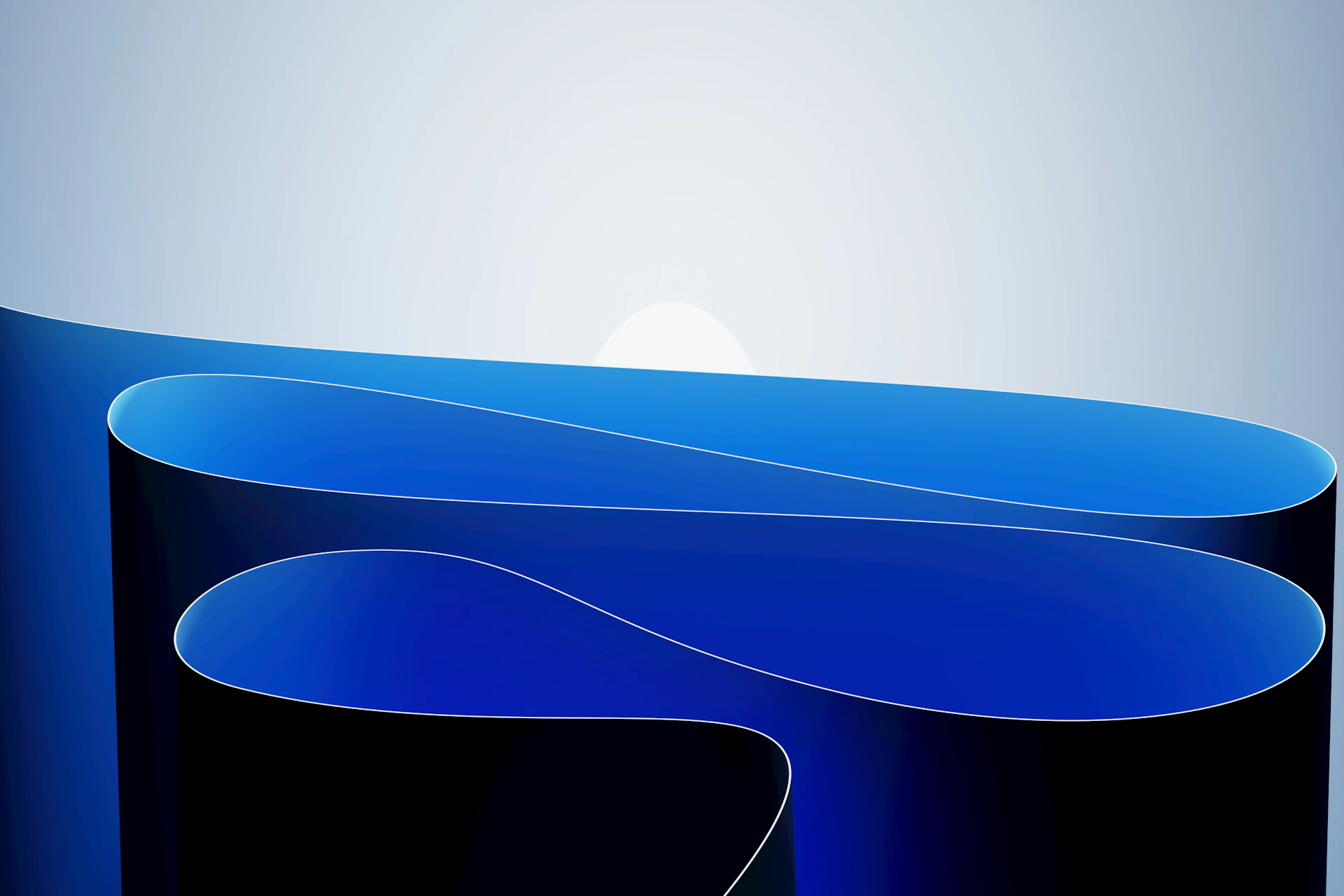 Abstract blue waves with a white circle