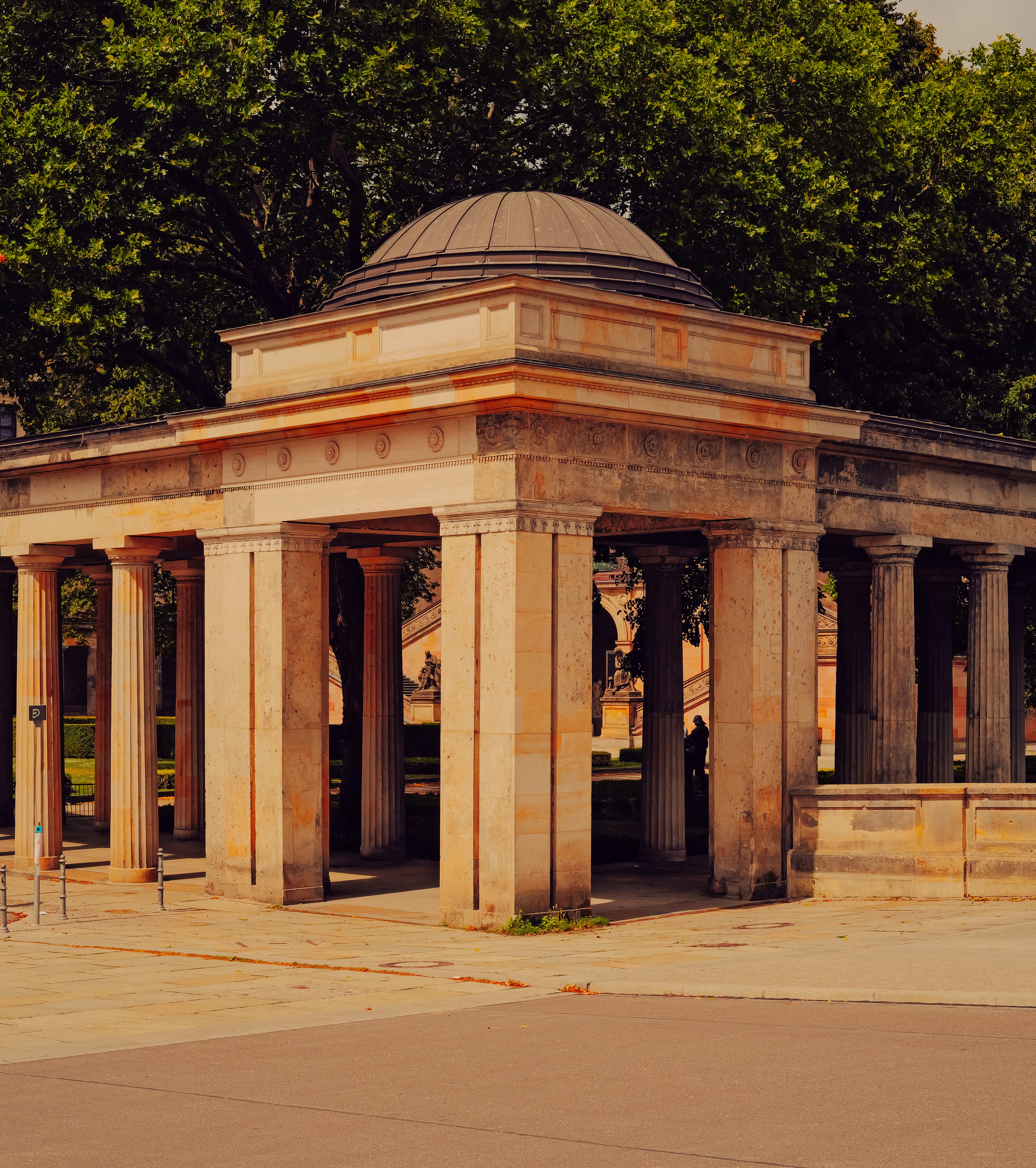 Ancient stone rotunda with columns and dome