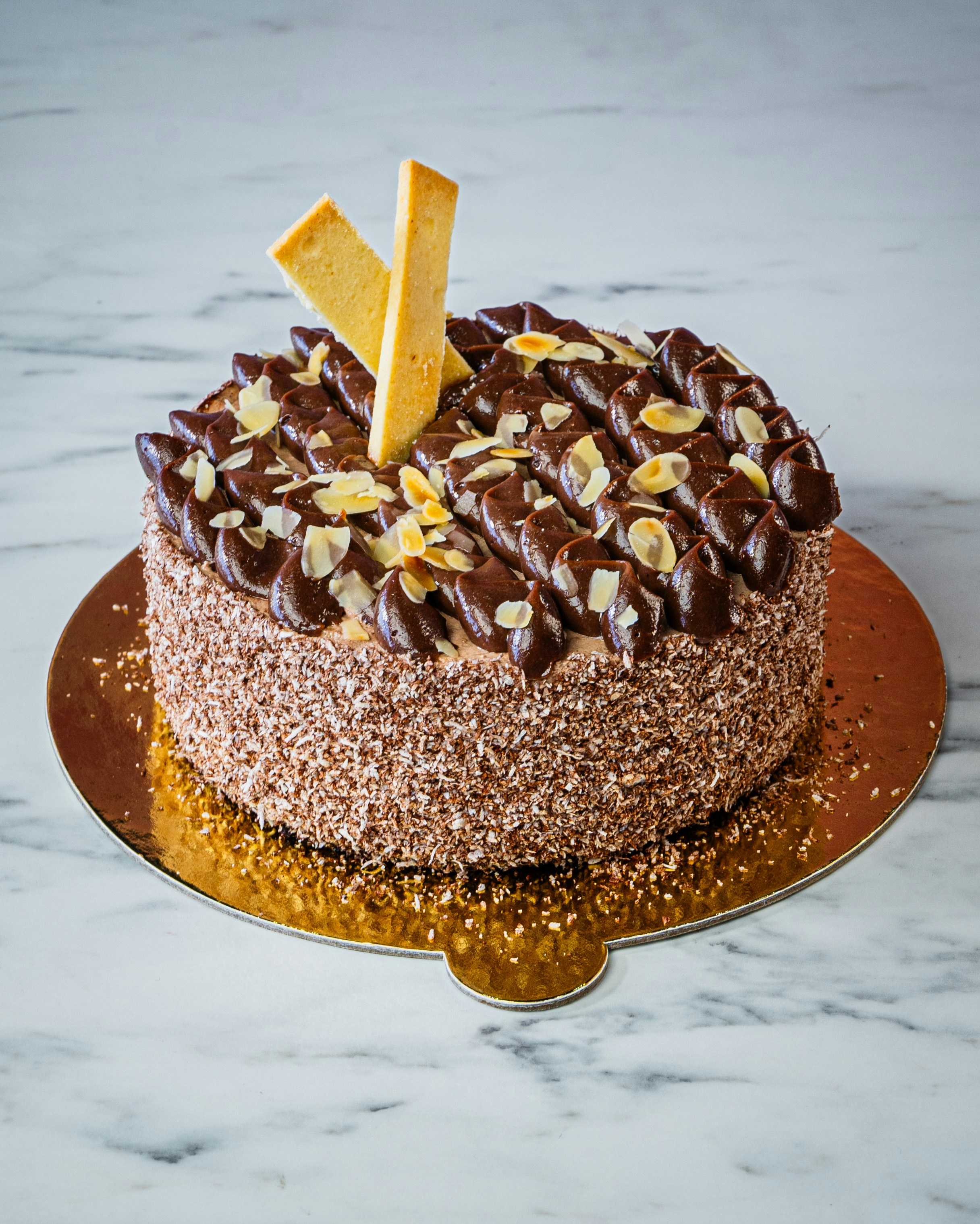 Chocolate cake with dripping ganache.