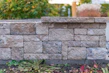 Stone wall with plants in the foreground