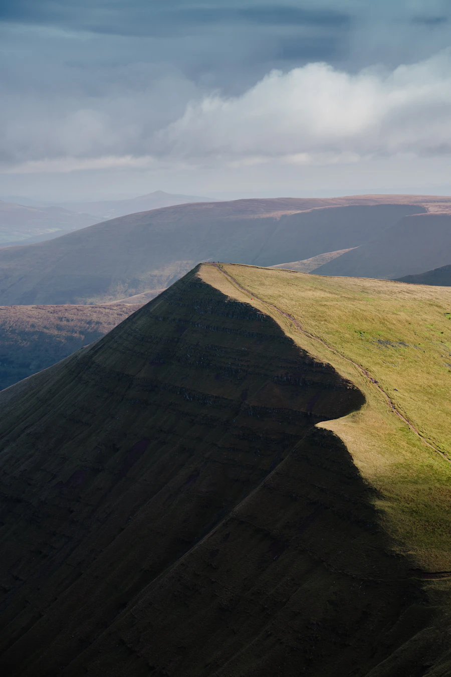 Welsh mountain summit ridge