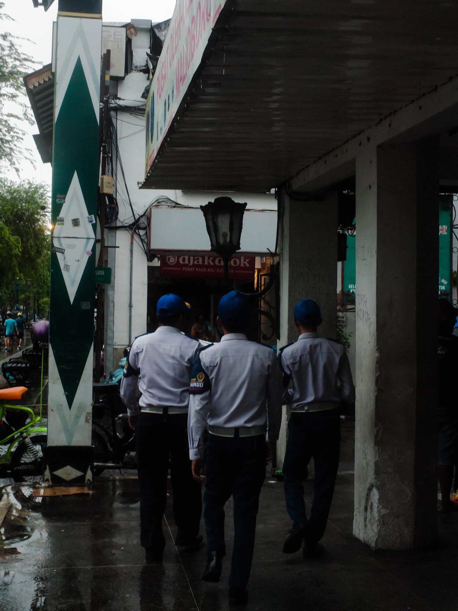 Professional security personnel working together