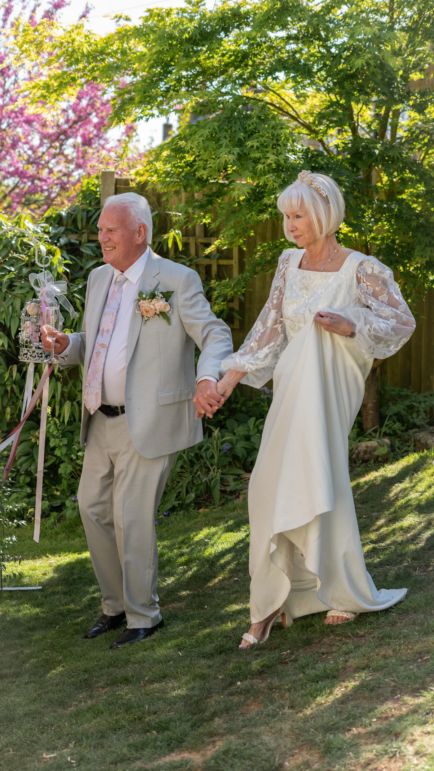 Mature couple holding hands — vitality of partnership