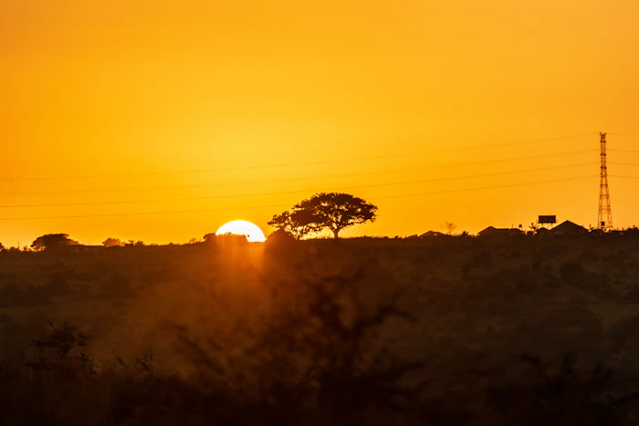 Sunrise landscape over Murchison Falls National Park, Uganda