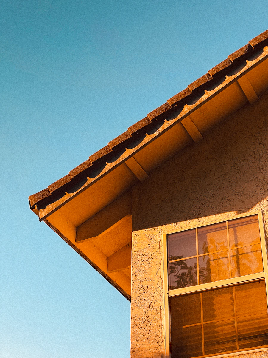 Residential home exterior showing roofline and eave