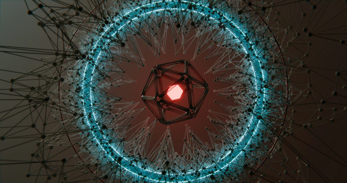 Representación abstracta de una red neuronal, destacando la complejidad de aislar y retirar la influencia de datos específicos.