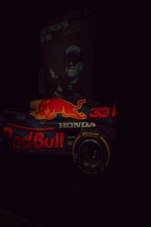Red bull formula 1 car with max verstappen poster