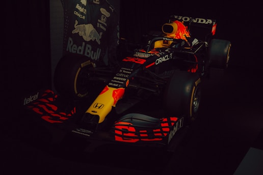 Red bull formula 1 race car on display