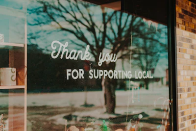 Thank you for supporting local sign on window