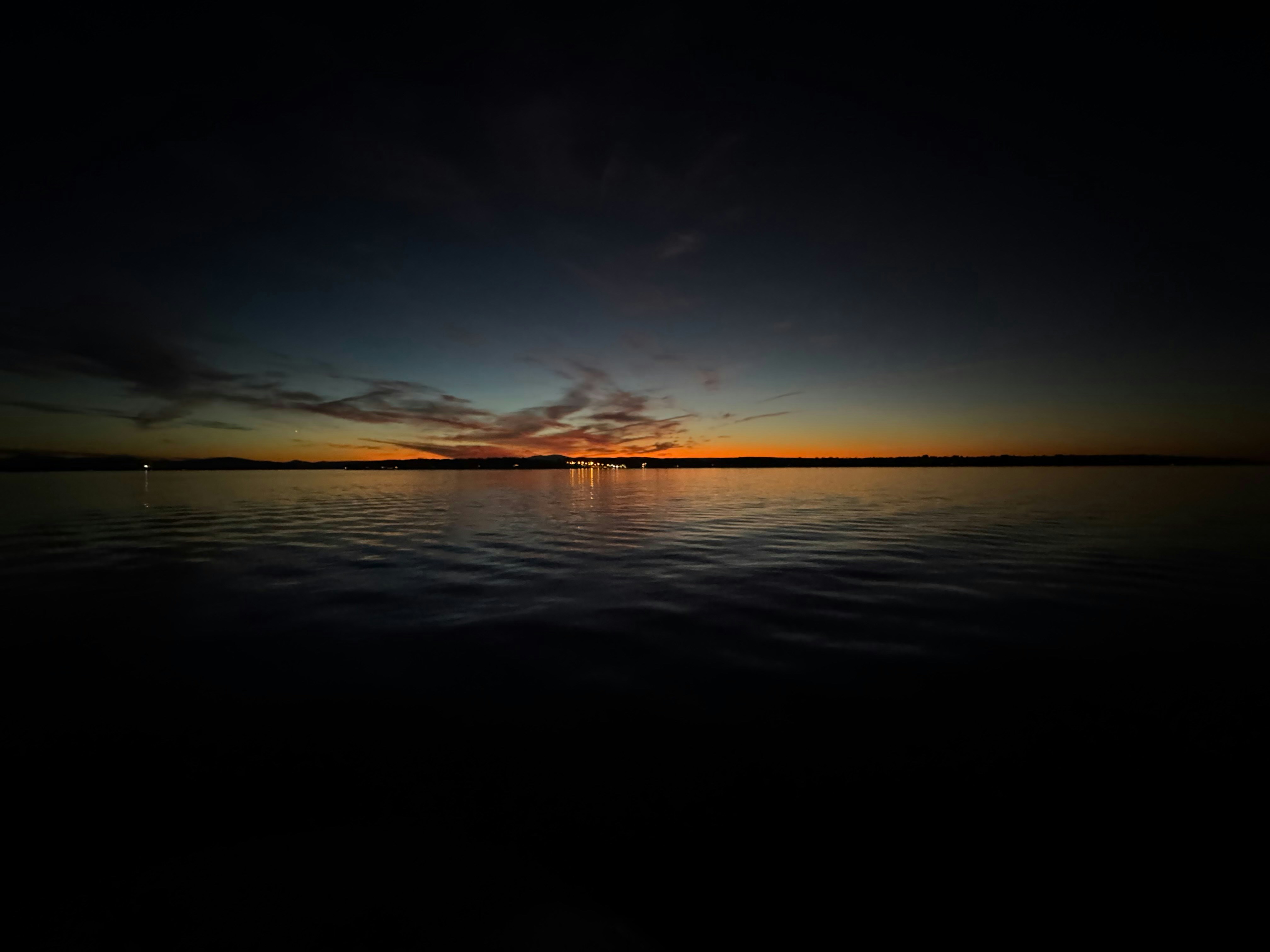 Sunset over a calm ocean