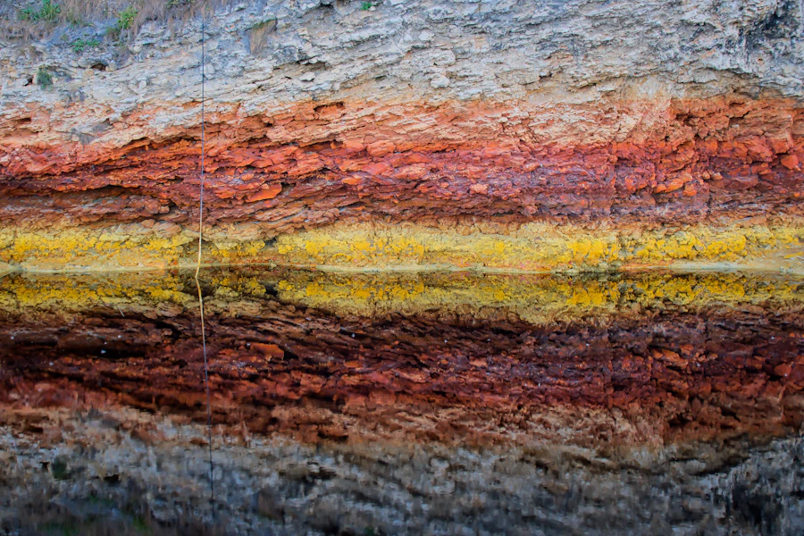 Geological rock strata showing distinct horizontal layers