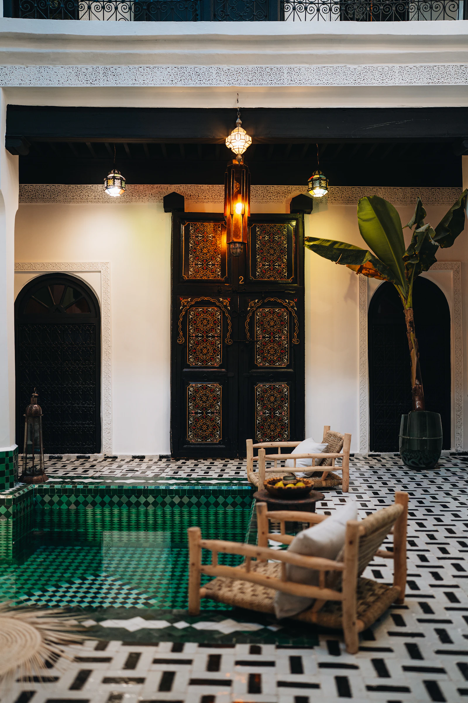 Best riads in Marrakech for digital nomads - courtyard pool