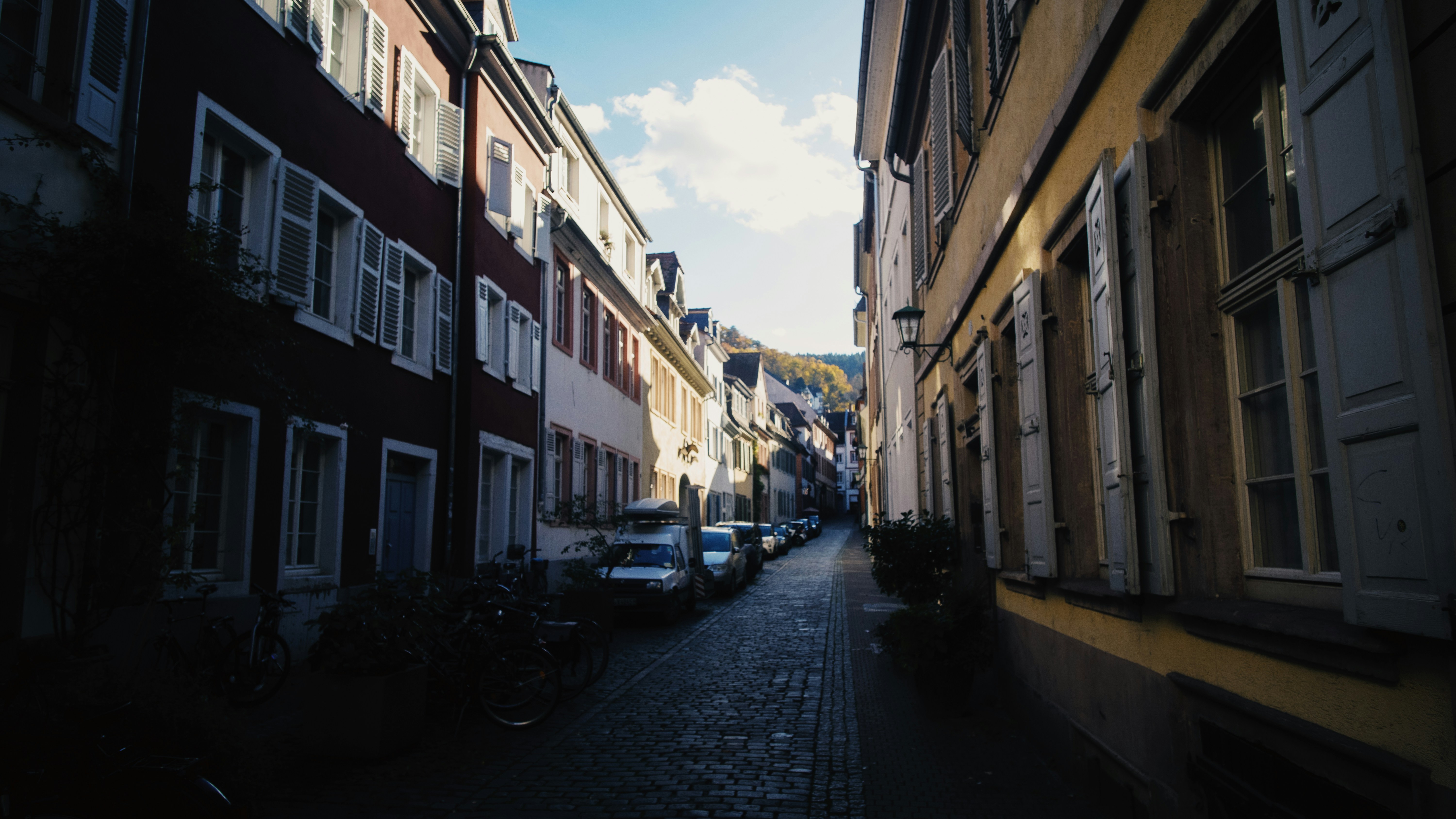 Cobblestone street with traditional charm
