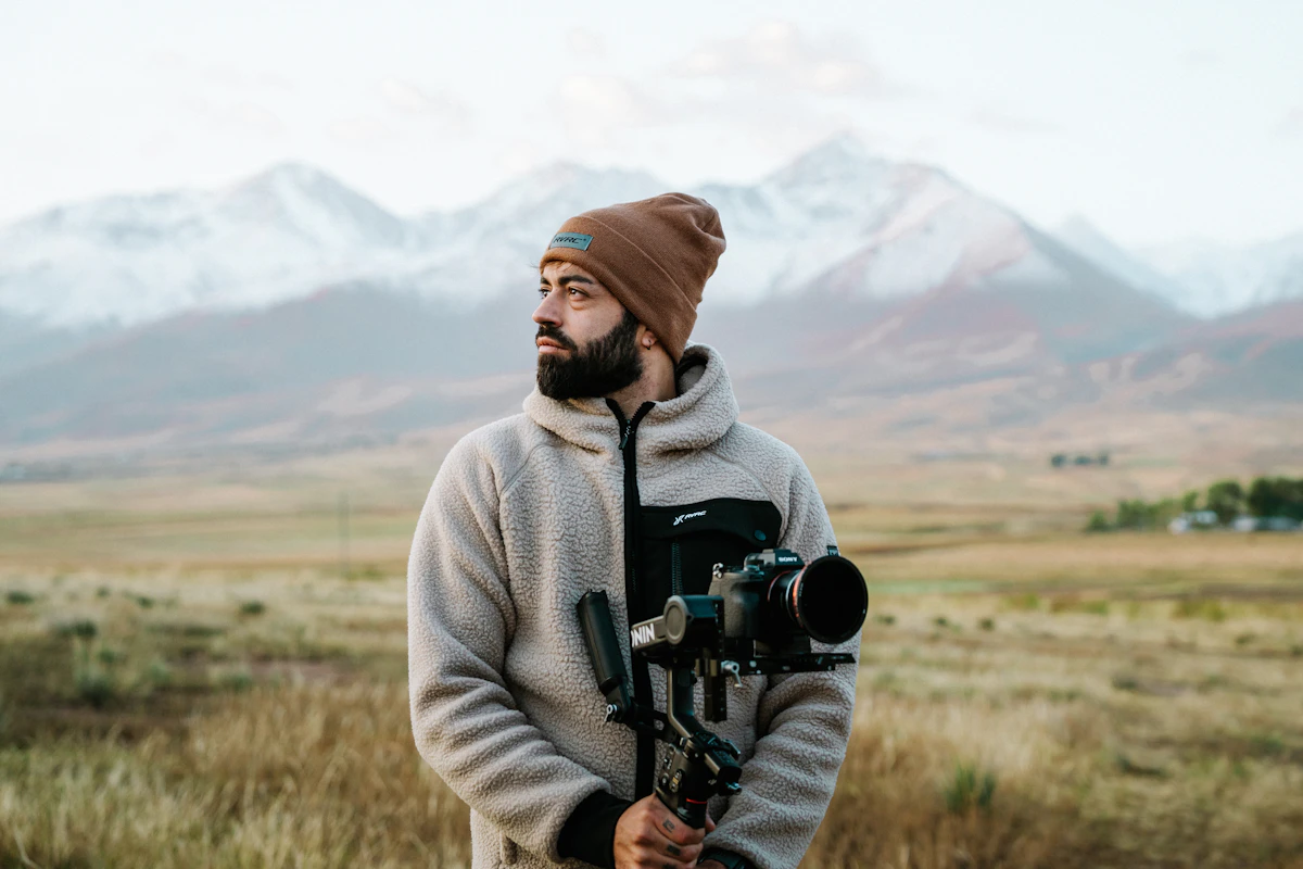 Two creators filming video content together in a studio