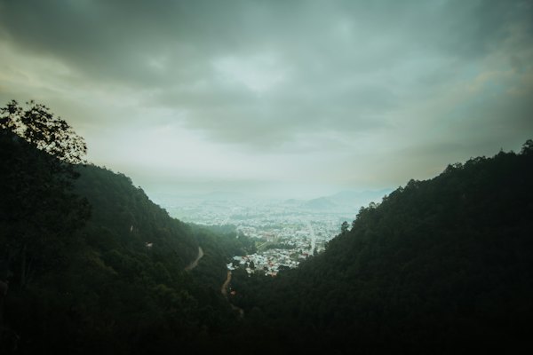 Gloomy sky over a valley city view — San Cristóbal de las Casas, Mexico