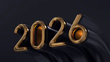 Golden 2026 numbers on a dark background