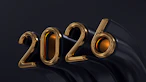 Golden 2026 numbers on a dark background