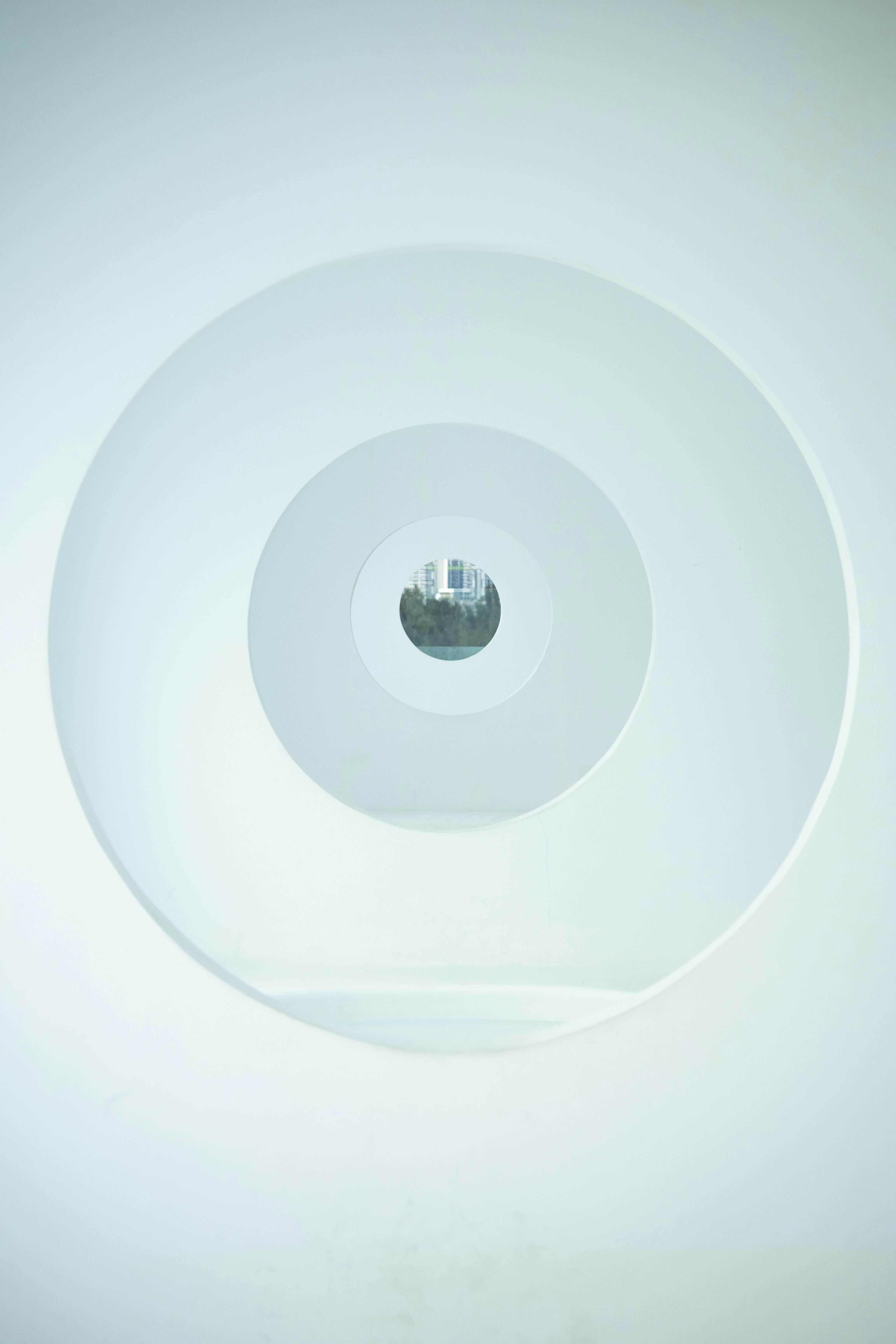 Concentric circles with a distant view in the center