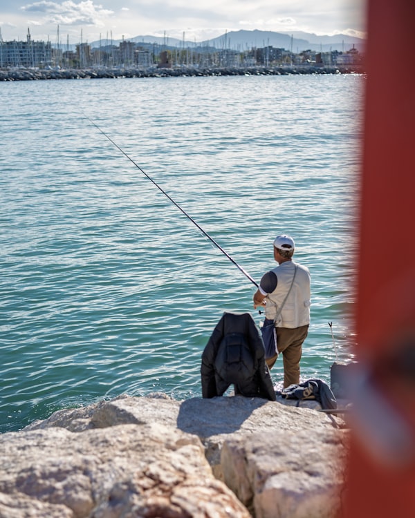 Saltwater fishing from shore