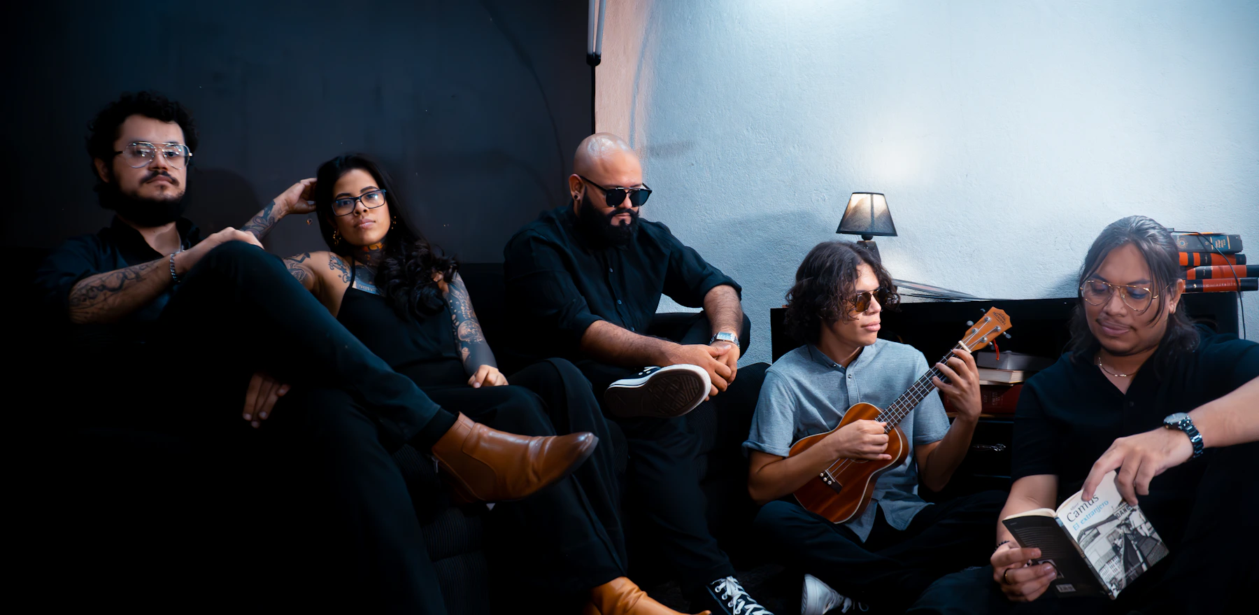 A diverse circle of friends relaxing and connecting at home