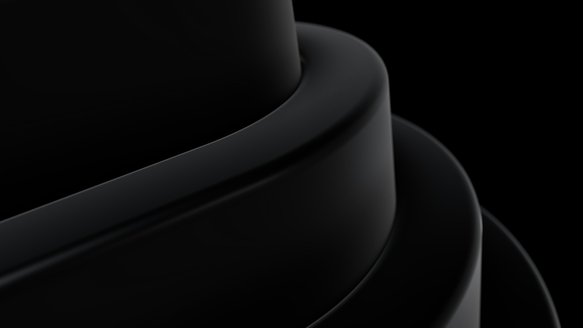 Abstract black curved shapes on black background