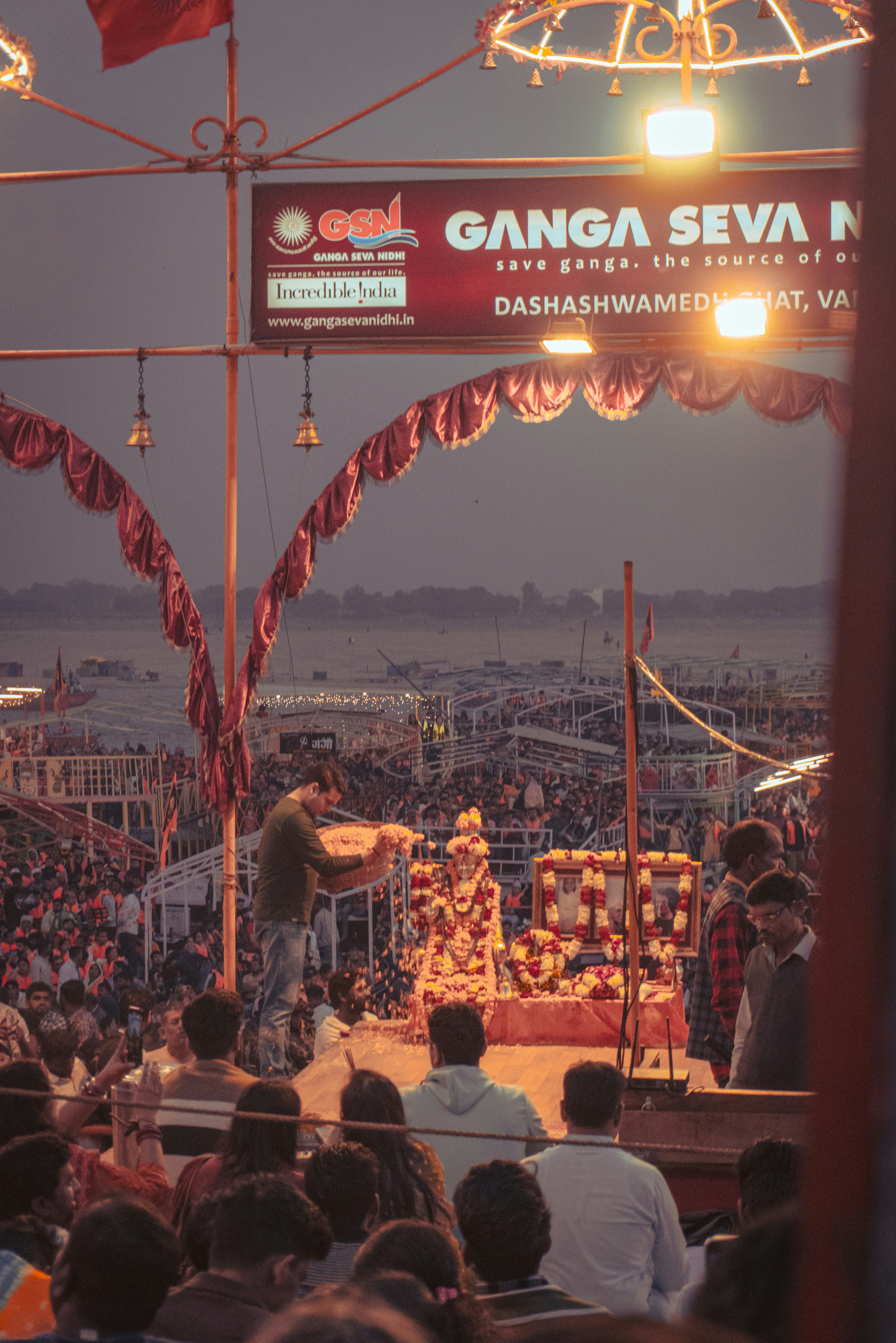 Ganga aarti at dusk