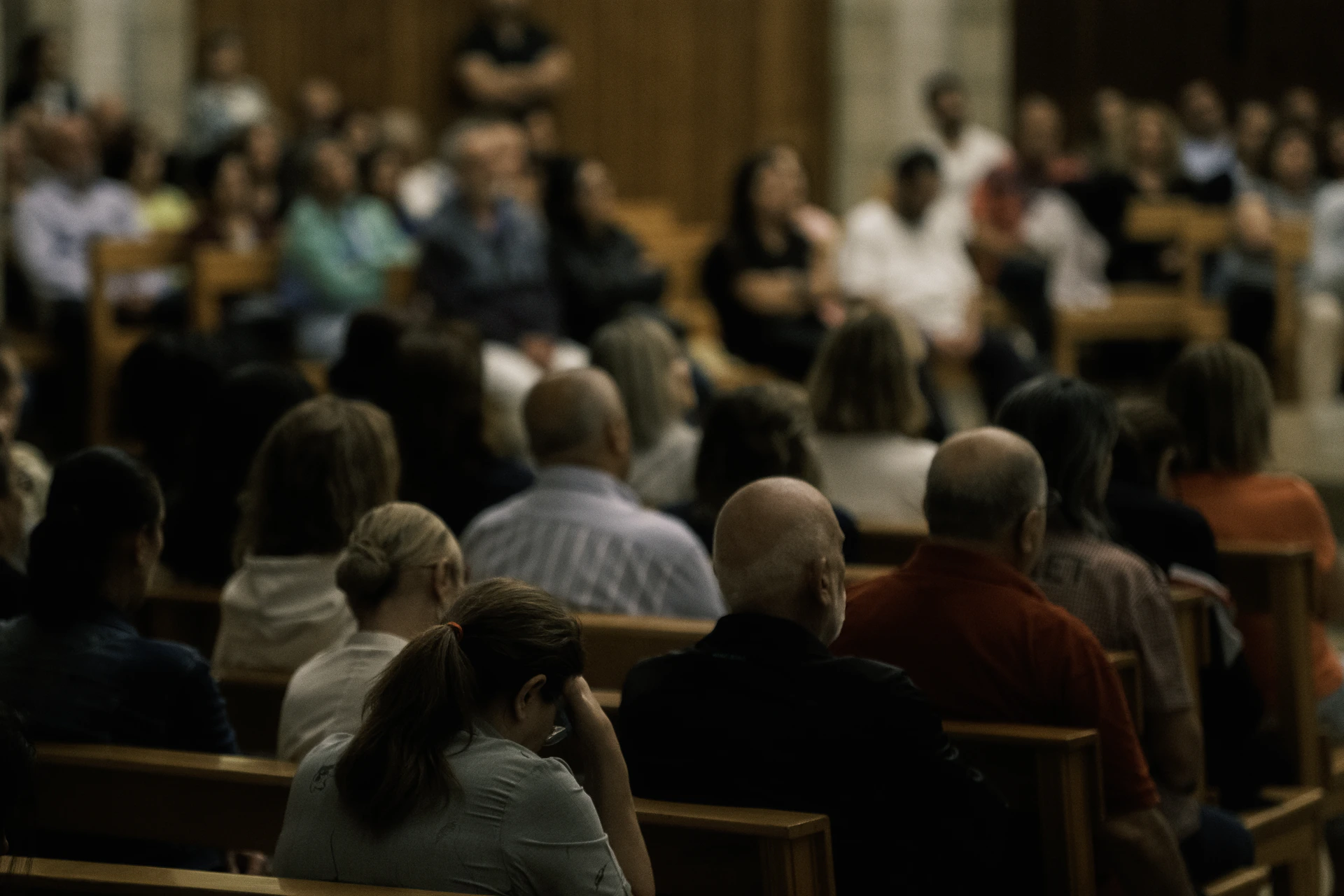 Audience seated in a church during a service.