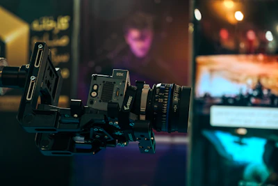 Professional camera rig with blurred background