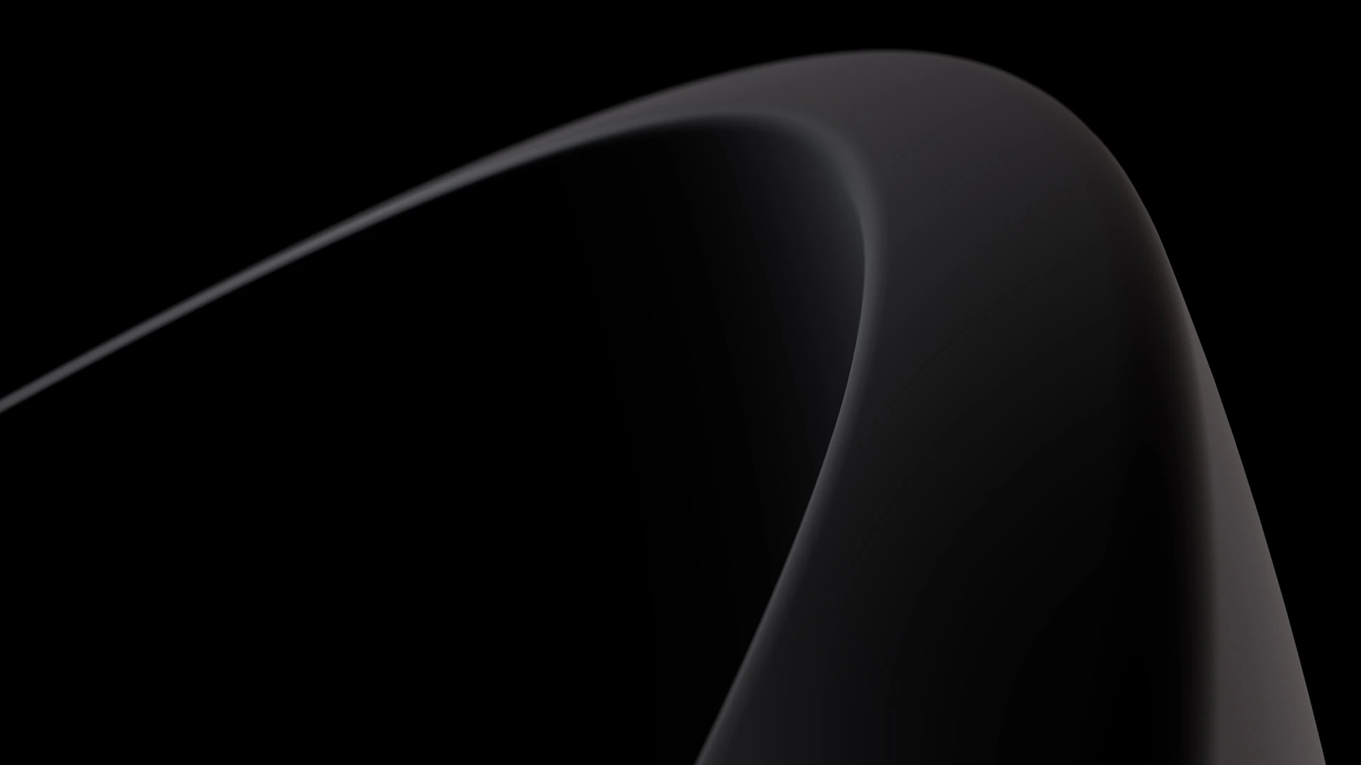 Dark abstract curve against black background
