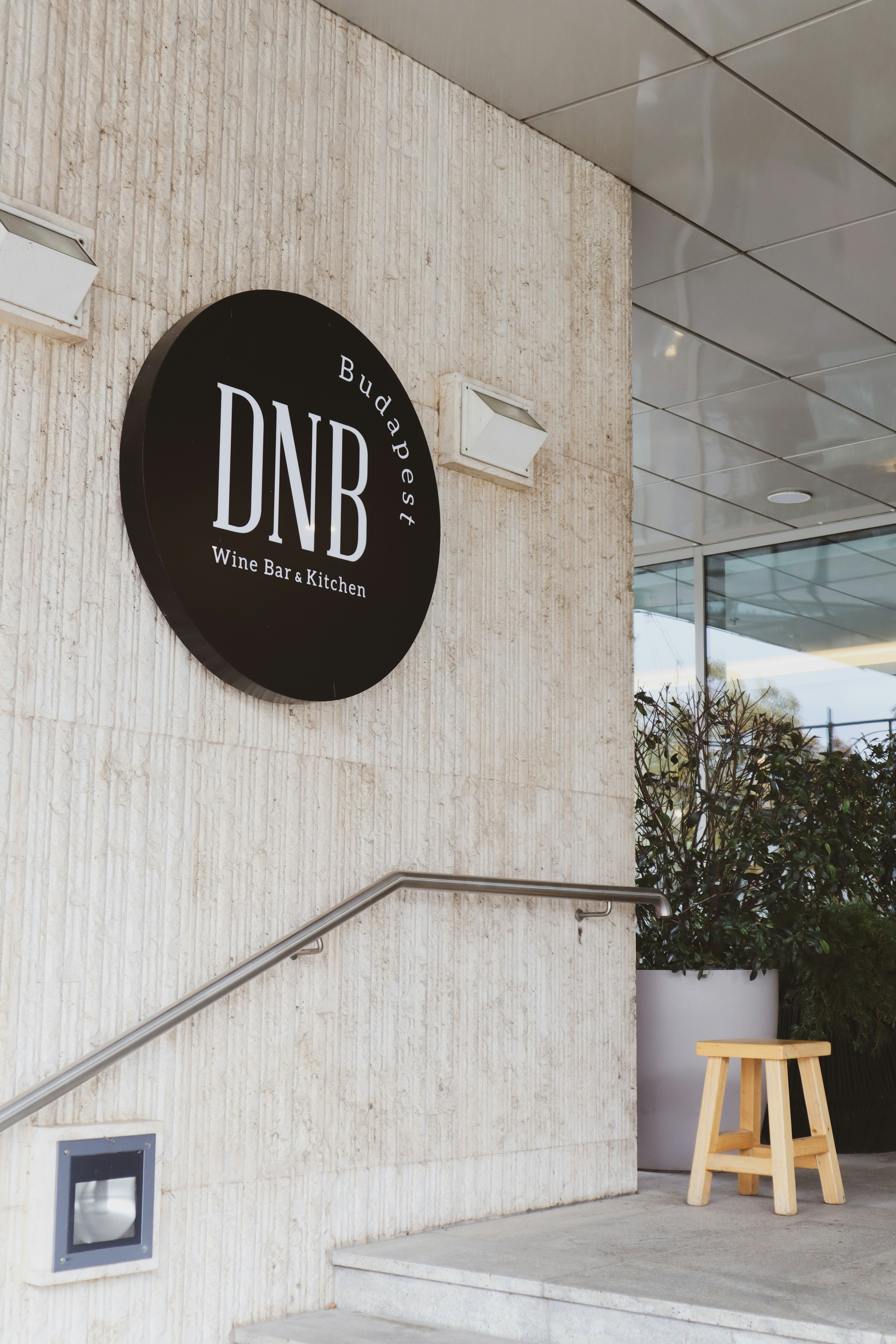 Dnb budapest wine bar and kitchen sign