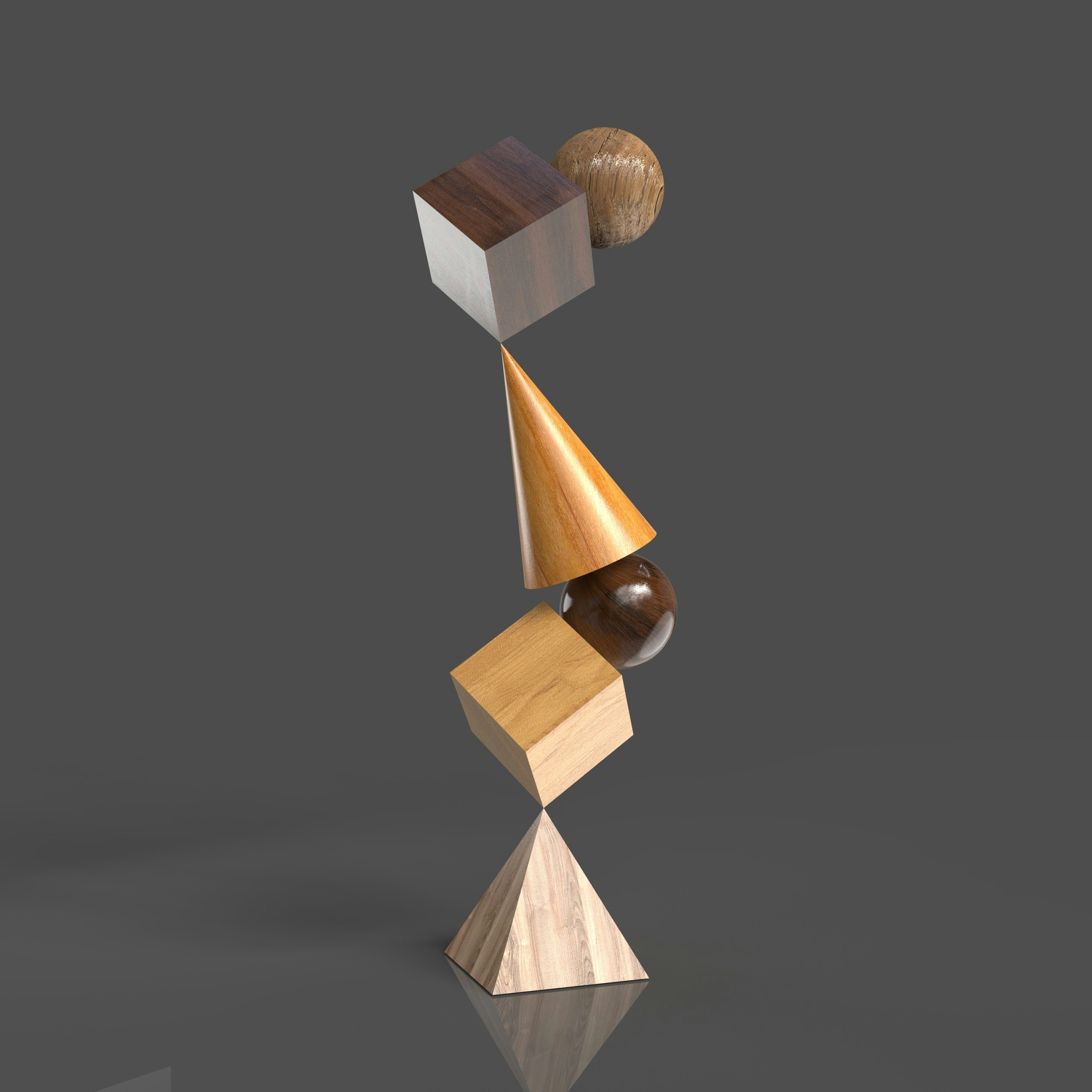 A balance scale with a single, dense, geometric shape (quality) outweighing a large pile of light, hollow shapes (quantity).