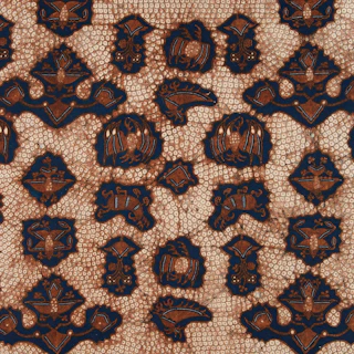 Intricate batik pattern with floral and geometric motifs