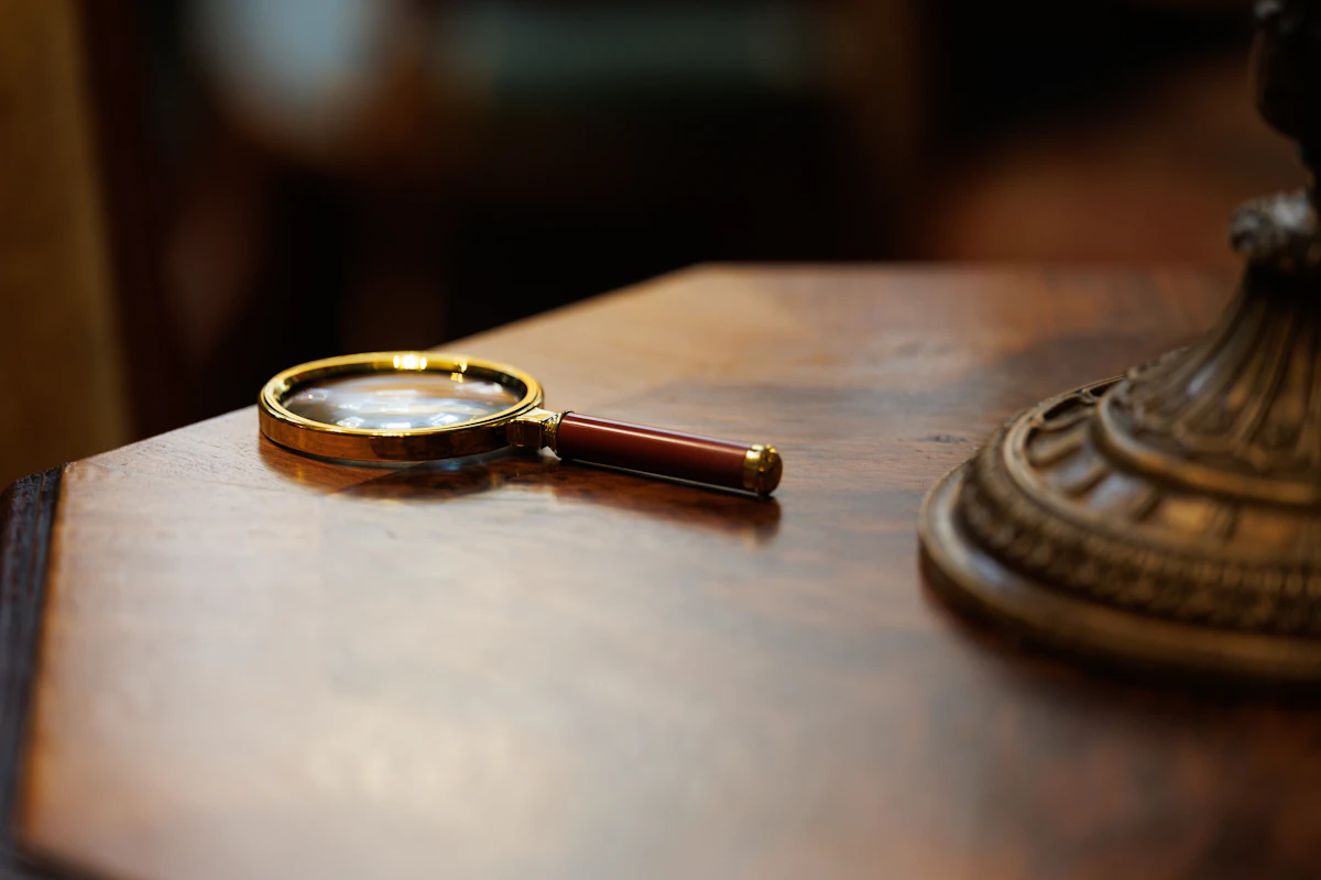 Magnifying glass over a lease contract