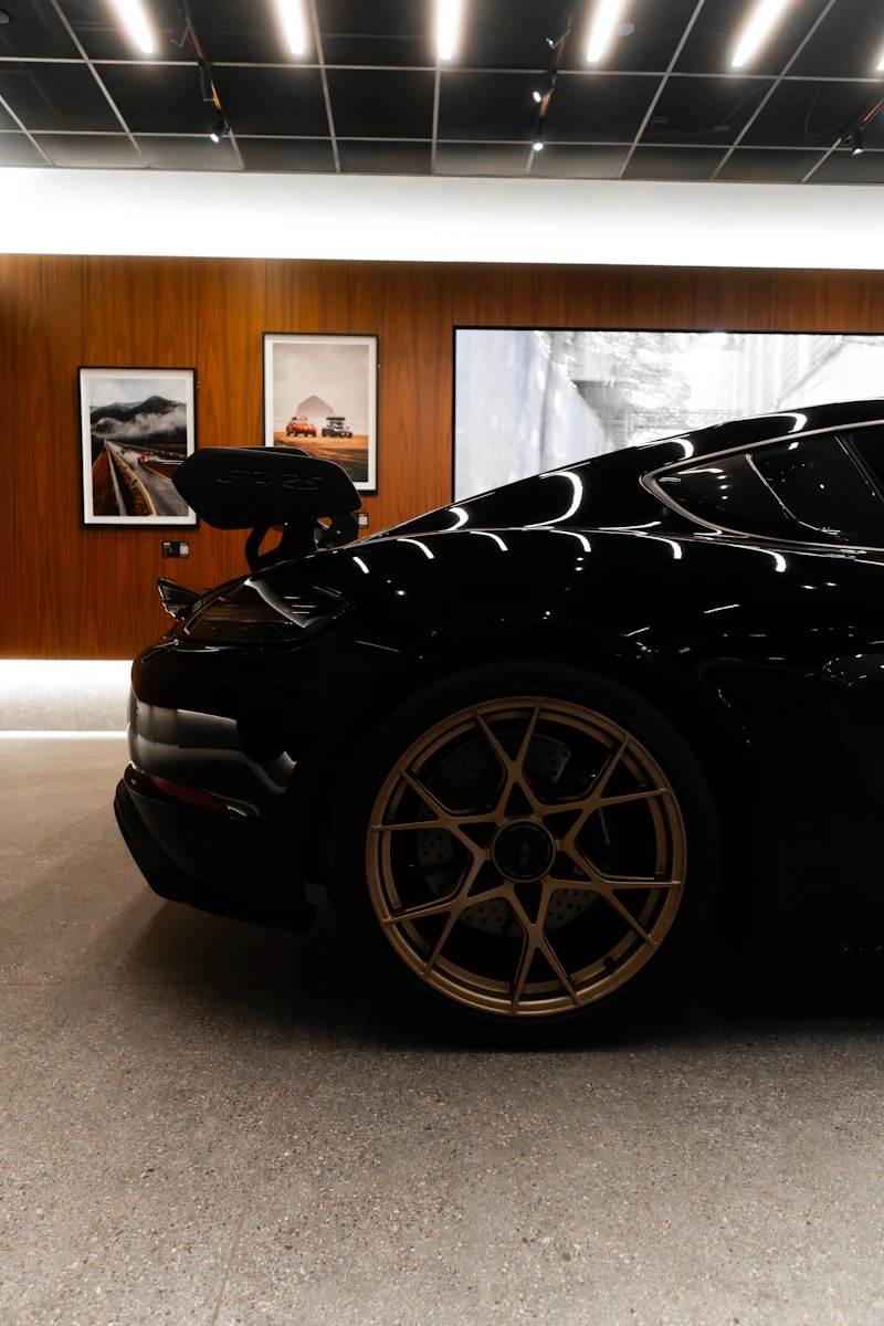 High-performance sports car with ceramic coating protection applied