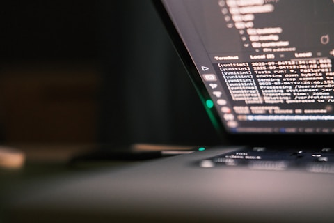 Laptop screen displaying lines of code